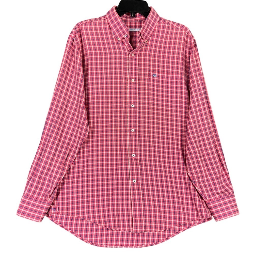 Southern Tide Shirt Mens medium Plaid Button Down Long Sleeve Business Casual